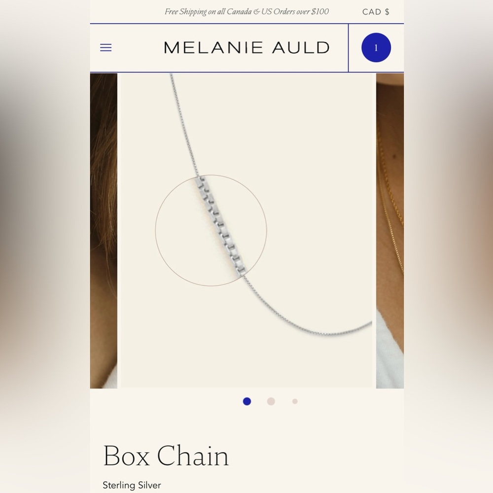 MELANIE AULD .925 STERLING SILVER BOX CHAIN